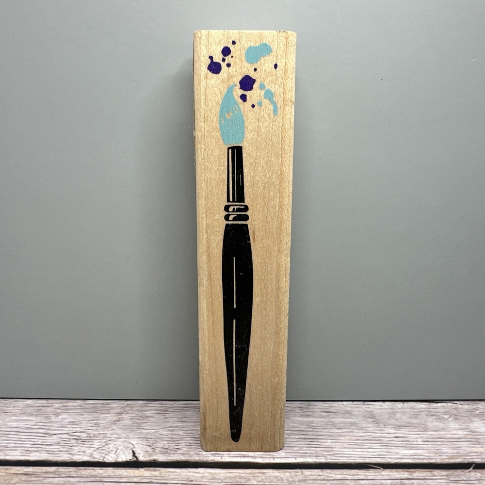 Vintage - Paintbrush - Posh Impressions Rubber Stampede Stamp Art Crafts Paint